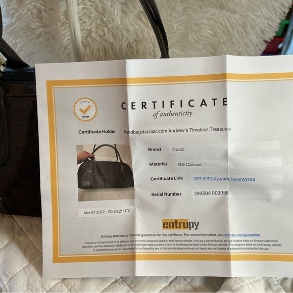 EUC, GUCCI SHERRY LINE GG CANVAS SHOULDER BAG. Authenticity included - Picture 16 of 16